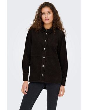 Jdy Hemdbluse Shiraz L/S Long Shirt Pnt Noos Baumwolle, Loose Fit - Schwarz