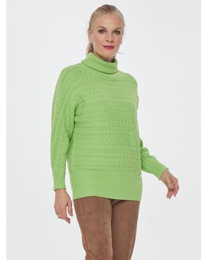 Georg Stiels Rollkragenpullover mit Zopfmuster - Grün
