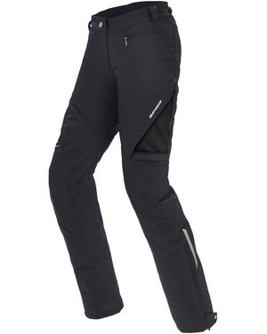 SPIDI Motorradhose Stretch Tex Motorrad Textilhose (wasserdicht) Knieprotektoren enthalten - Schwarz