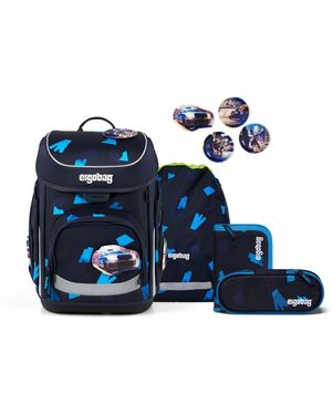 ergobag Schulranzen-Set CUBO VerfolgBärjagd -, 25/26 - Blau