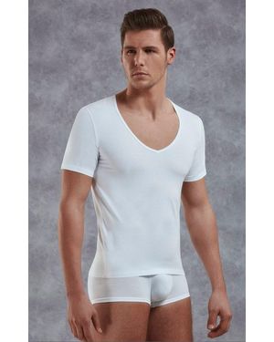 Doreanse Slim Fit T-Shirt mit tiefem V-Ausschnitt 2820 - Grau