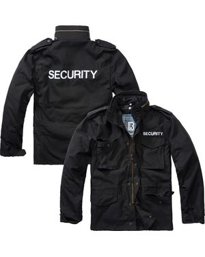 BRANDIT Outdoorjacke M65 Security Jacke Schwarz mit Aufschrift
