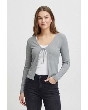 Pieces Strickjacke Pckitte Ls Tie Cardigan Jrs Noos Bc Mit Bindeband - Weiß