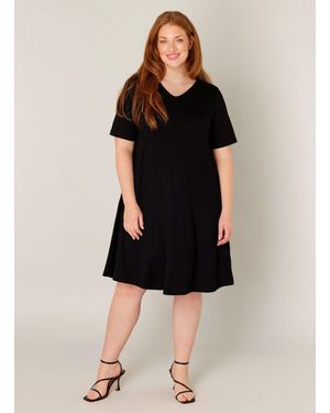 Base Level Curvy Shirtkleid Abernathy Sommerkleid In leicht ausgestellter Form - Schwarz