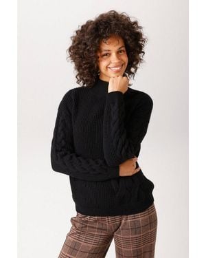 Aniston CASUAL Strickpullover Mit Zopfmustern Verziert - Schwarz