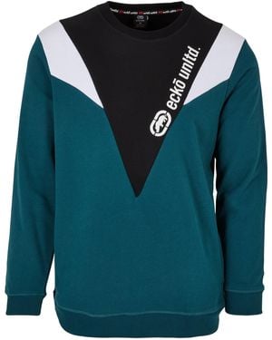 Ecko' Unltd . Rundhalspullover . Pullover Canberra Crewneck Black (1-tlg) - Blau