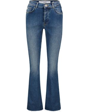 Goldgarn 5-Pocket- Jeans LINDENHOF I FLARE 7/8-Länge (1-tlg) - Blau