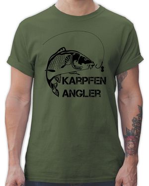Shirtracer T-Shirt Karpfen Angler Geschenke - Grün