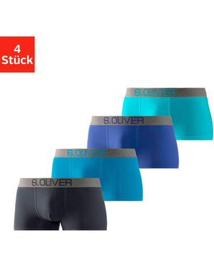 S.oliver Hipster (Packung, 4-St) knapp sitzende Boxershorts - Blau