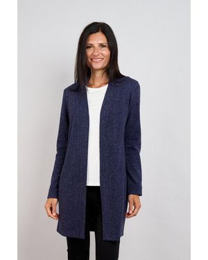 Seidel Moden Longstrickjacke Ohne Verschluss Made - Blau