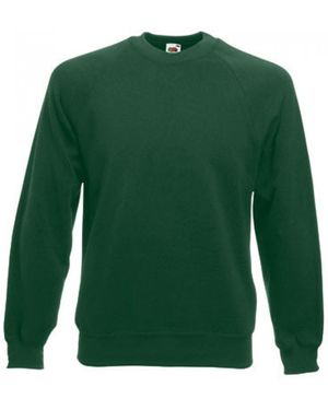 Fruit Of The Loom Classic Raglan Sweatshirt Pullover - Grün