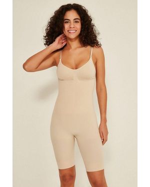 C&City Miederbody Damen Body Boxer Korsett Set - Natur