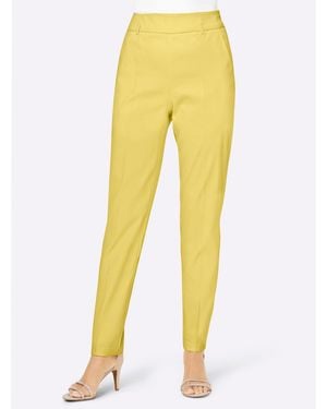 Creation L Jerseyhose Bügelfaltenhose Innenbeinlänge ca. 69 cm - Gelb