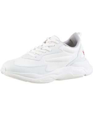 HUGO Leon Runn Sneaker, Halbschuh, Freizeitschuh, Schnürschuh, Logoschriftzug An Der Ferse - Schwarz