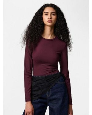 Pieces Langarmshirt Pclula Ls Top Jrs Noos - Lila