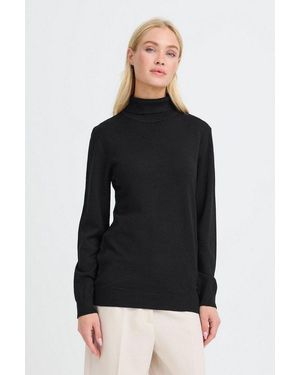 Oxmo Rollkragenpullover Oxaida Schicker Rollkragenpullover - Schwarz