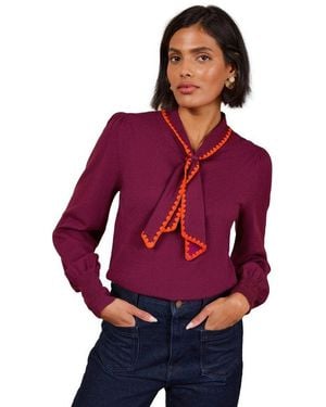 Love & Roses Strickpullover Strickpullover Mit Schluppe Und (1-Tlg) - Rot