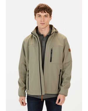 Camel Active Softshelljacke aus recyceltem Polyester Reflektierende Details - Natur
