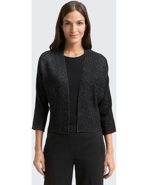 Tom Tailor Pullover & Strickjacken Cropped Cardigan mit Glitzer-Effekt - Schwarz