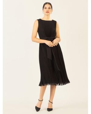 Apart Midikleid in Midi Länge mit allover Plissee Falten - Blau