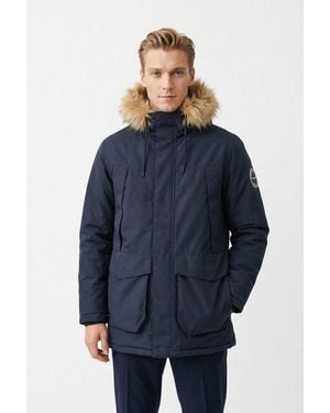 Jack & Jones Parka Jjcamp Faux Fur Parka Pls - Blau