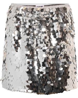 Noisy May Sommerrock Moderner Style mit funkelnden Pailletten und elastischem Bund NMSMILA MINI SEQUIN SKIRT WVN - Grau