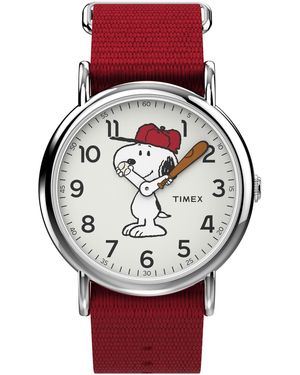 Timex Quarzuhr x Peanuts Snoopy 38mm Fabric Strap Watch - Rot