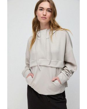 No Matter What Kapuzensweatshirt Sweatshirt Mit Halbem Reißverschluss Und Taschen - Grau