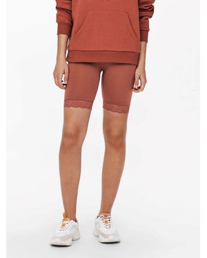 Jacqueline De Yong Kurze Leggings Hose 2er (-tlg) JDYSALLY LACE SHORTS 2-PACK JRS - Orange