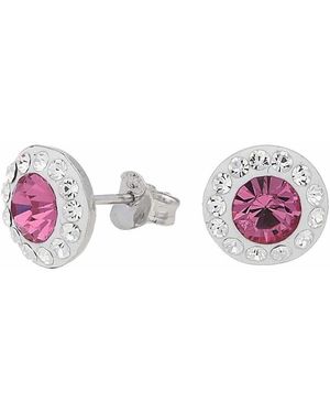 Firetti Paar Ohrstecker Schmuck Geschenk Silber 925 Ohrschmuck pink & weiß, mit Kristallstein