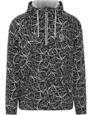 Original Penguin Original Longsweatshirt Penguin Golf Hoodie Windbreaker Print Schwarz M - Grau
