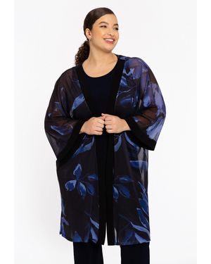 Yoek Cardigan Kimono mit Druck - Blau