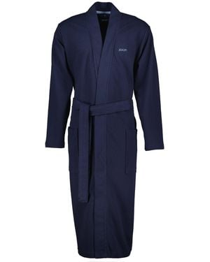 Joop! Bademantel 1656 Pique, Kimono, 100% Baumwolle - Blau