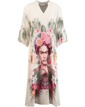 Key Largo Druckkleid WD PAINTING v-neck (1-tlg) - Weiß