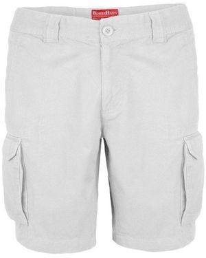 Blauer Cargoshorts Herren Cargo Shorts 100% Baumwolle Hose Normale Passform Bermuda - Weiß