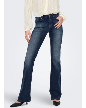 ONLY Bootcut-Jeans ONLBLUSH ICON COIN MID FL DNM CRO300NOOS - Blau