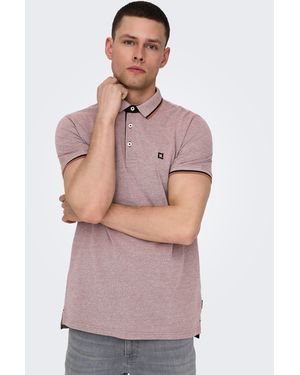 Only & Sons Poloshirt ONSFLETCHER SLIM SS POLO NOOS - Braun
