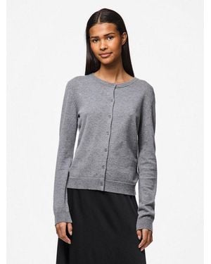 Pieces Strickjacke Pcnora Ls O-Neck Knit Cardigan Noos Bc Viskosemischung, Slim Fit - Grau