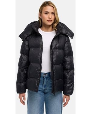 Navahoo Steppjacke Snow-Frame 14 Damen Winterjacke Mit Abnehmbarer Kapuze - Schwarz