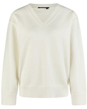 MARC AUREL Blusenshirt Pullover mit V-Ausschnitt offwhite - Weiß