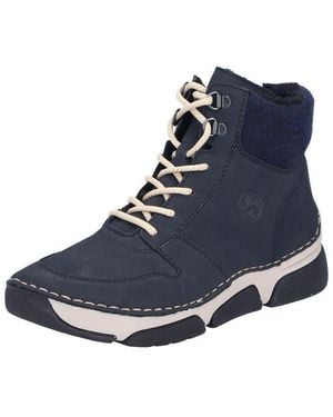 Rieker Stiefelette Lederimitat/Textil Schnürstiefelette - Blau