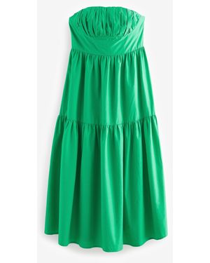 Next Bandeaukleid Midikleid mit Bandeau-Ausschnitt (1-tlg) - Grün