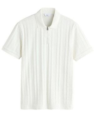 Next Poloshirt Edles Regular Fit Poloshirt Mit 1/4-Reißverschluss (1-Tlg) - Weiß
