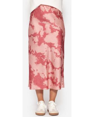 SassyClassy Minirock High Waist Satin Maxirock Damen - Pink