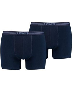 Levi's Boxershorts Levis Tencel Boxer Brief 2P (Packung, 2-St. 2Er Pack) Mit Breitem Logobund - Blau