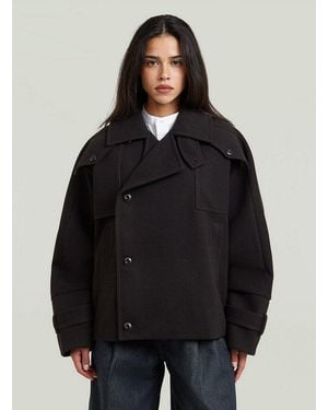 G-Star Outdoorjacke Cape-Jacke Mit 4 Taschen - Schwarz