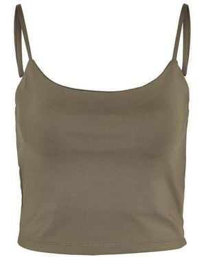 Noisy May Shirttop Einfarbiges Crop Mit Spaghettiträgern Für Damen Nmteresa Cropped S/L Top Noos - Braun