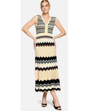 Zero Strickkleid Damen Mit Lurexfaden Material - Weiß