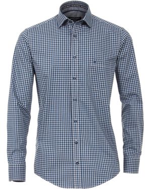 CASA MODA Langarmshirt Hemd Freizeit /1 Arm Kent Karo - Blau