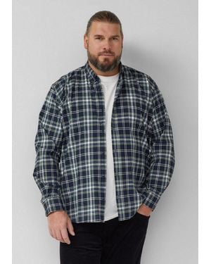 S.oliver Langarmhemd Hemd Regular Fit: Kariertes Baumwollhemd Mit Button-Down-Kragen - Grau